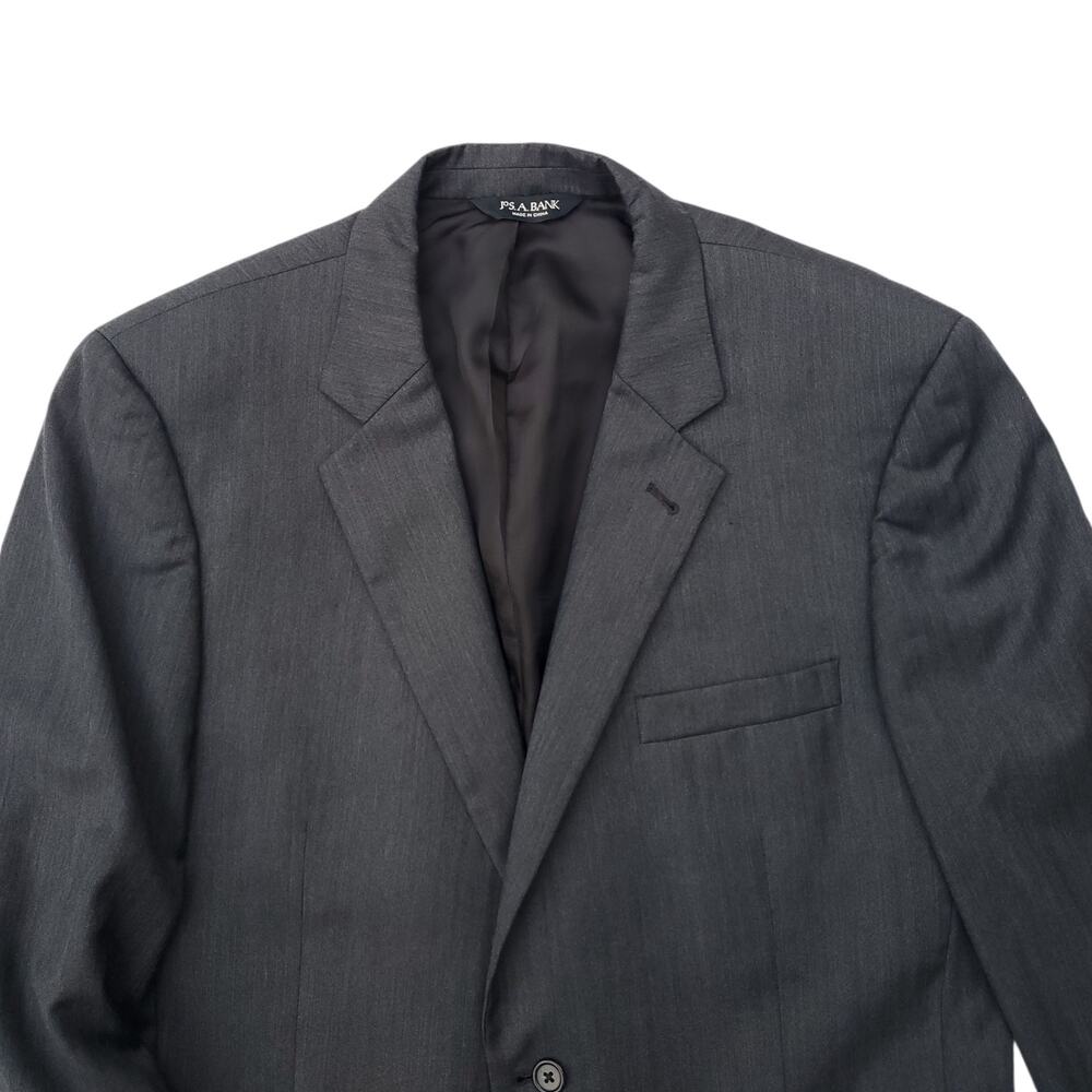 Jos A Bank Gray Wool Blazer Jacket Sport Coat Signature Gentleman Classic 44R - Picture 3 of 16